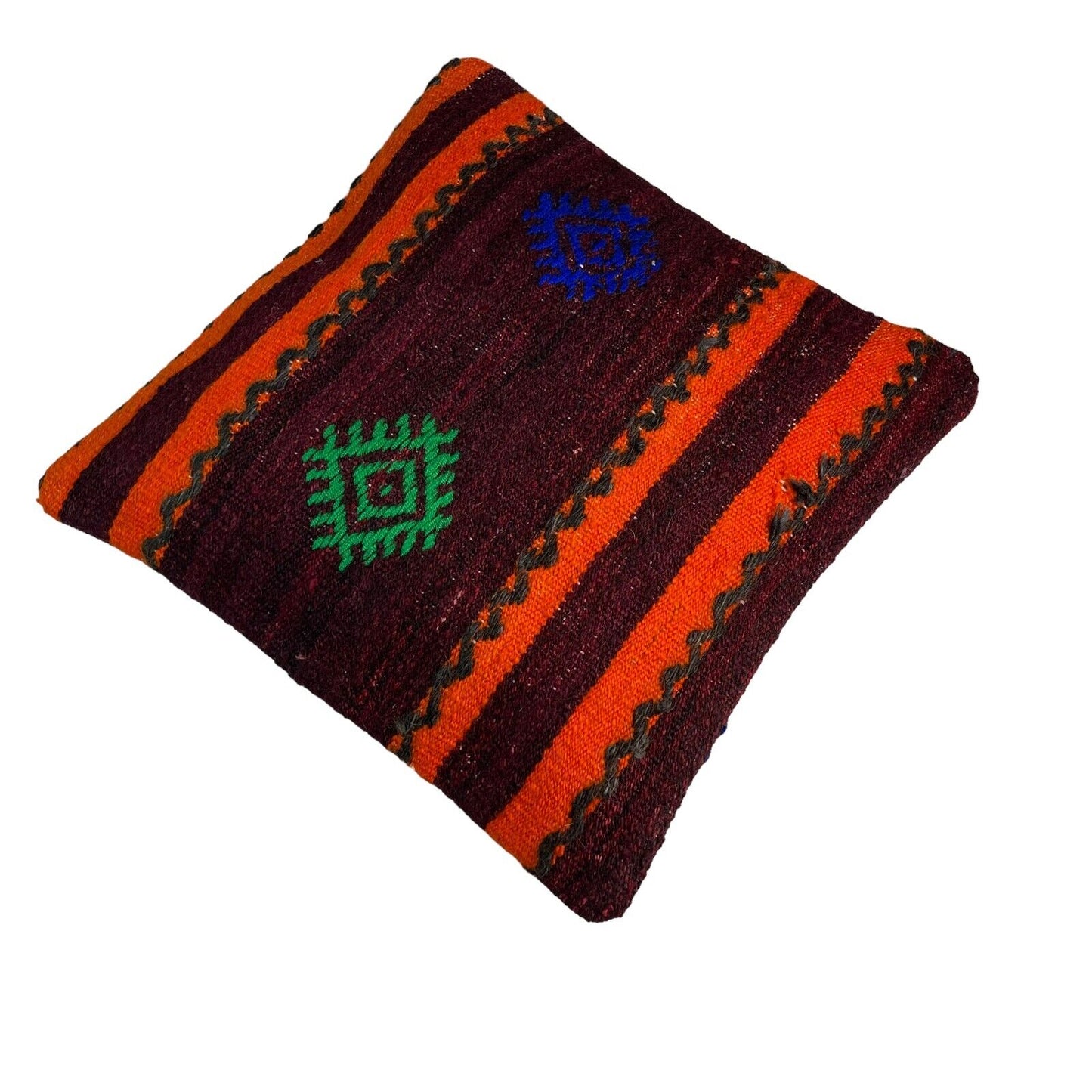 Einzigartige Kelim-Kissen,Turkish Kilim Pillow,16'×16'   Funda De Cojín Kilim