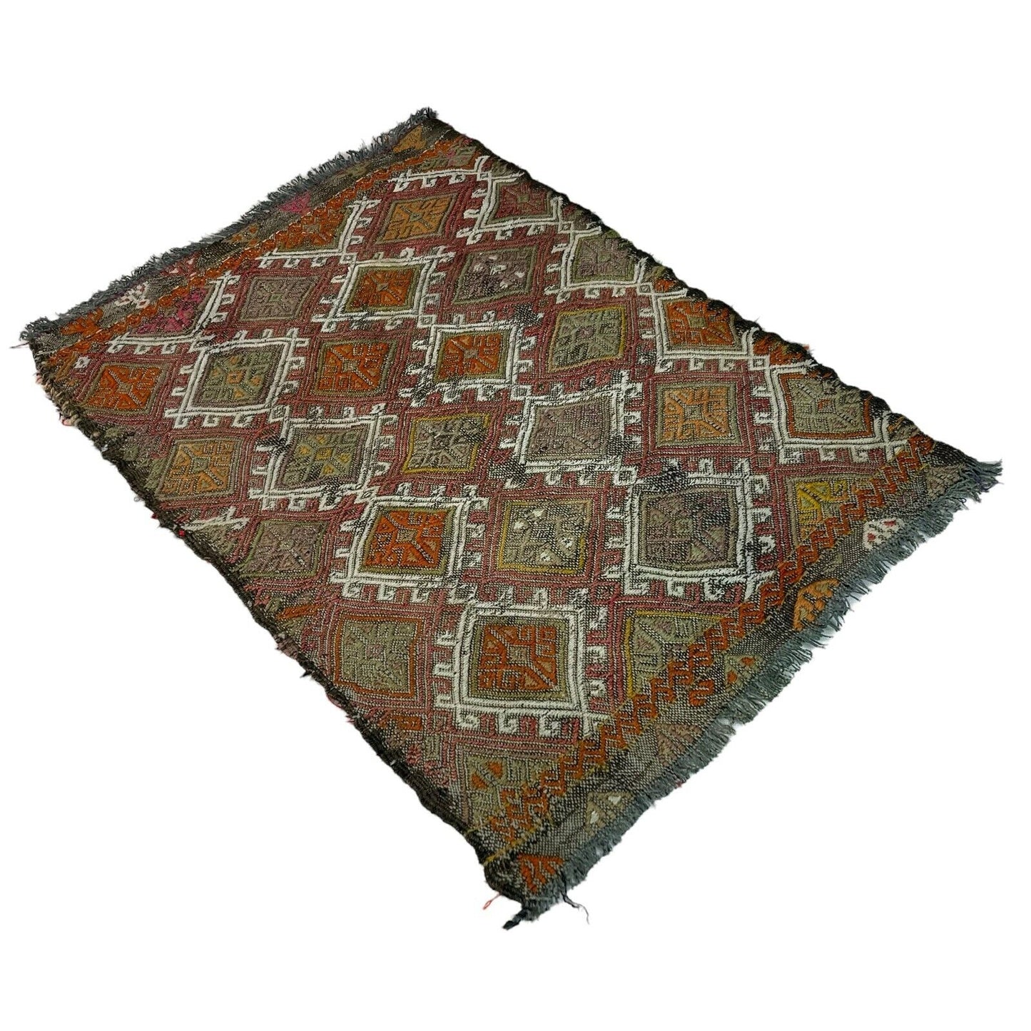 Traditionelle türkische Kelim Teppich, Vintage Turkish Kilim Rug 72 X 51 Cm