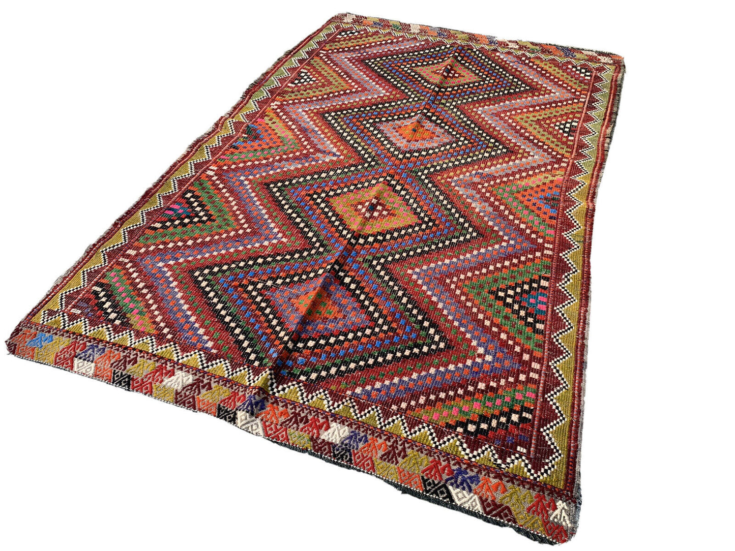 Traditional Turkish Kilim Rug,Vintage Anatolian Kelim Teppich 260x160 cm