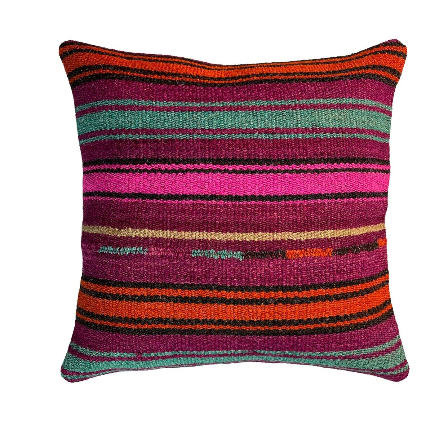 Einzigartige Kelim-Kissen,Turkish Kilim Pillow,16'×16'   Funda De Cojín Kilim