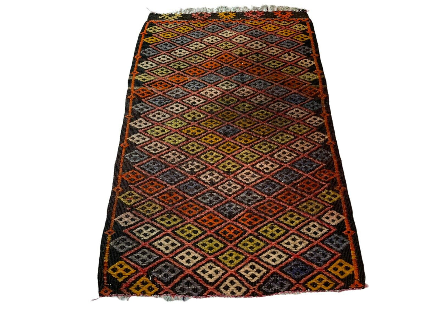 Traditionelle türkische Kelim Teppich, Vintage Turkish Kilim Rug 77X50 cm