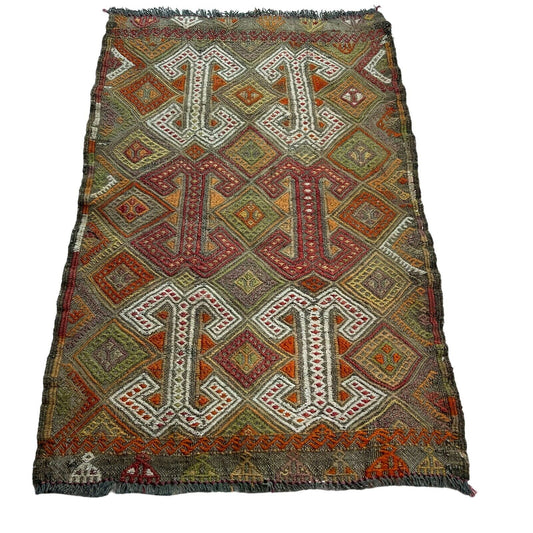 Traditionelle türkische Kelim Teppich, Vintage Turkish Kilim Rug 80X53 cm