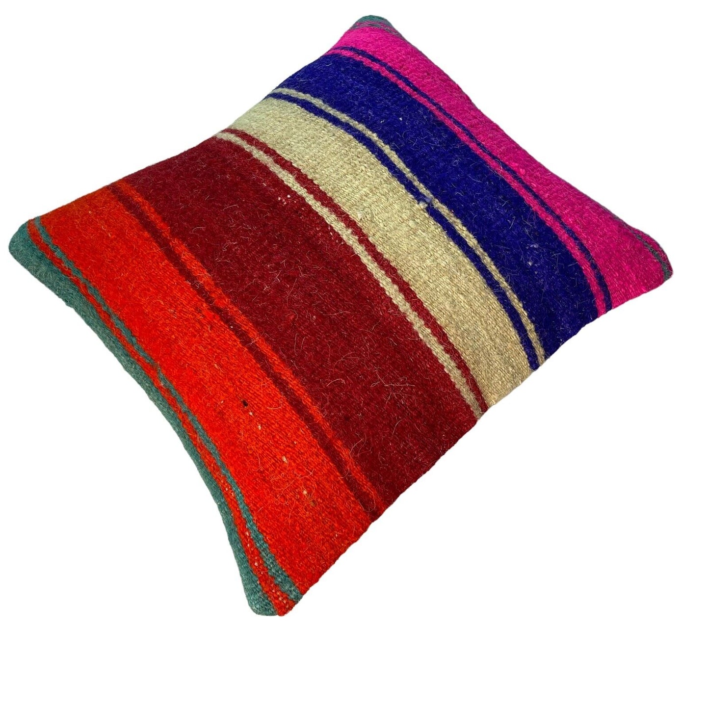 Einzigartige Kelim-Kissen,Turkish Kilim Pillow,16'×16'   Funda De Cojín Kilim