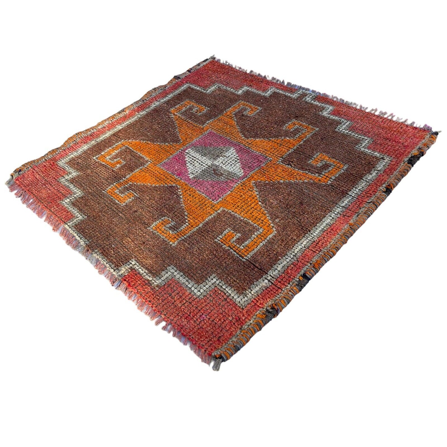 Traditional Turkish Kilim Rug,Vintage Kelim Teppich 100x100 Cm