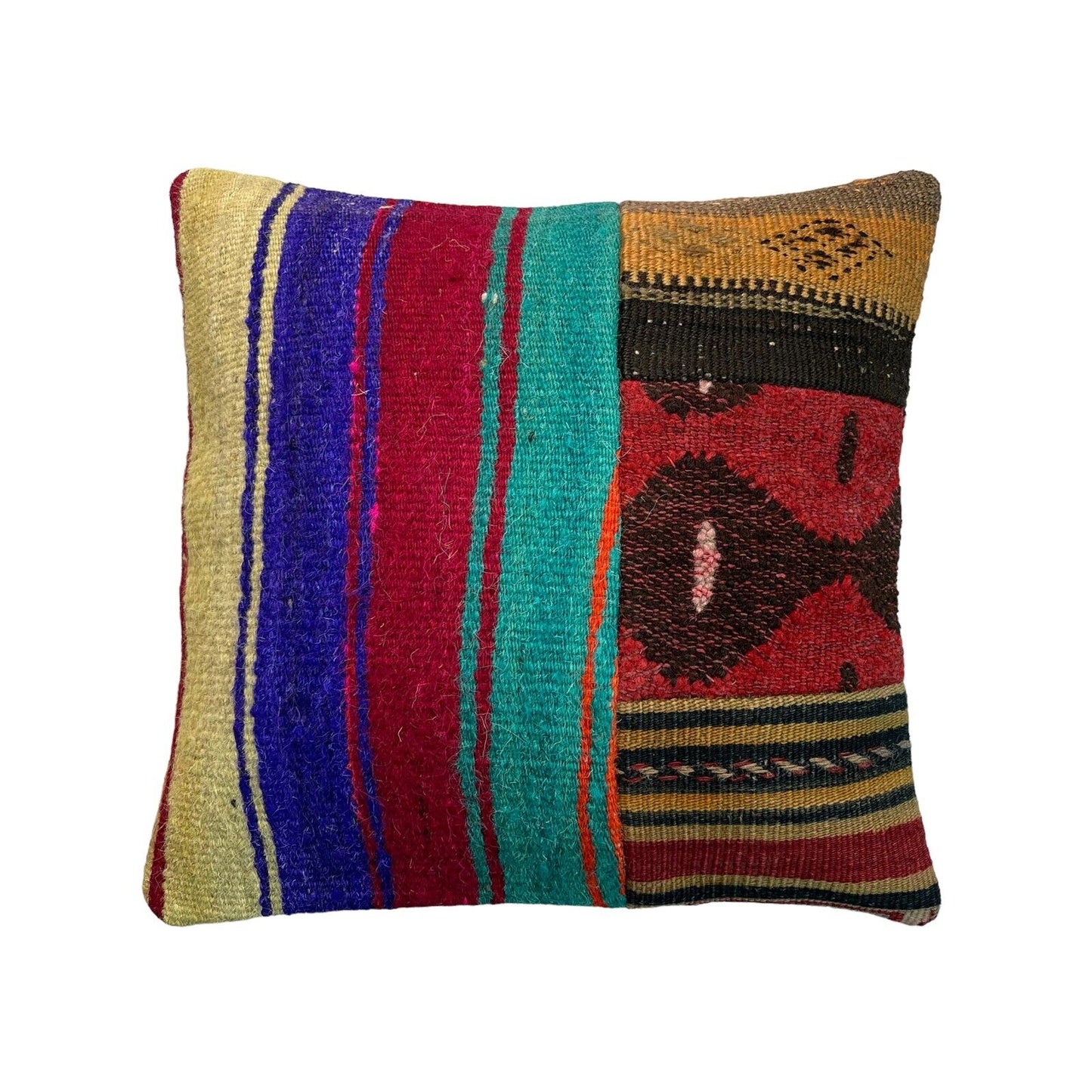 Einzigartige Kelim-Kissen,Turkish Kilim Pillow,16'×16'   Funda De Cojín Kilim