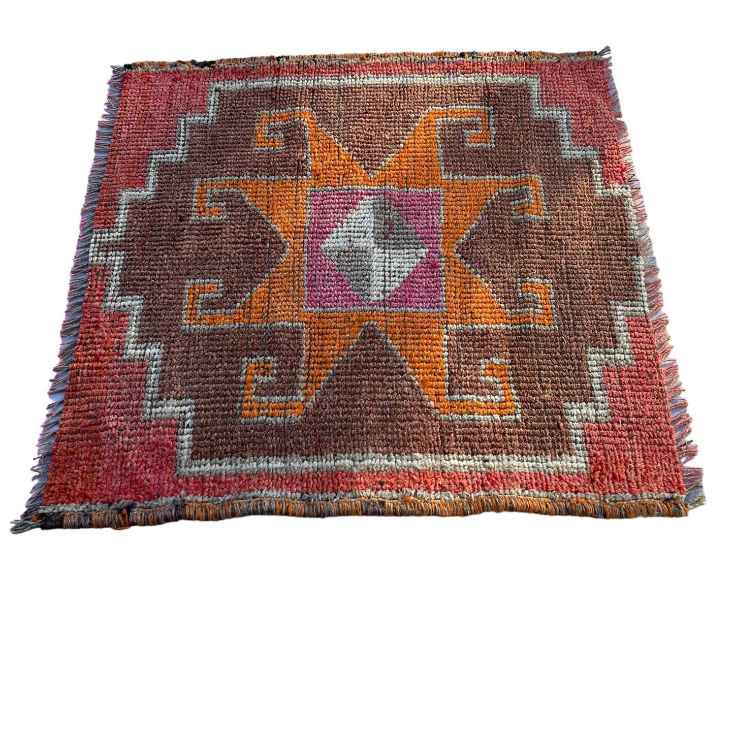 Traditional Turkish Kilim Rug,Vintage Kelim Teppich 100x100 Cm