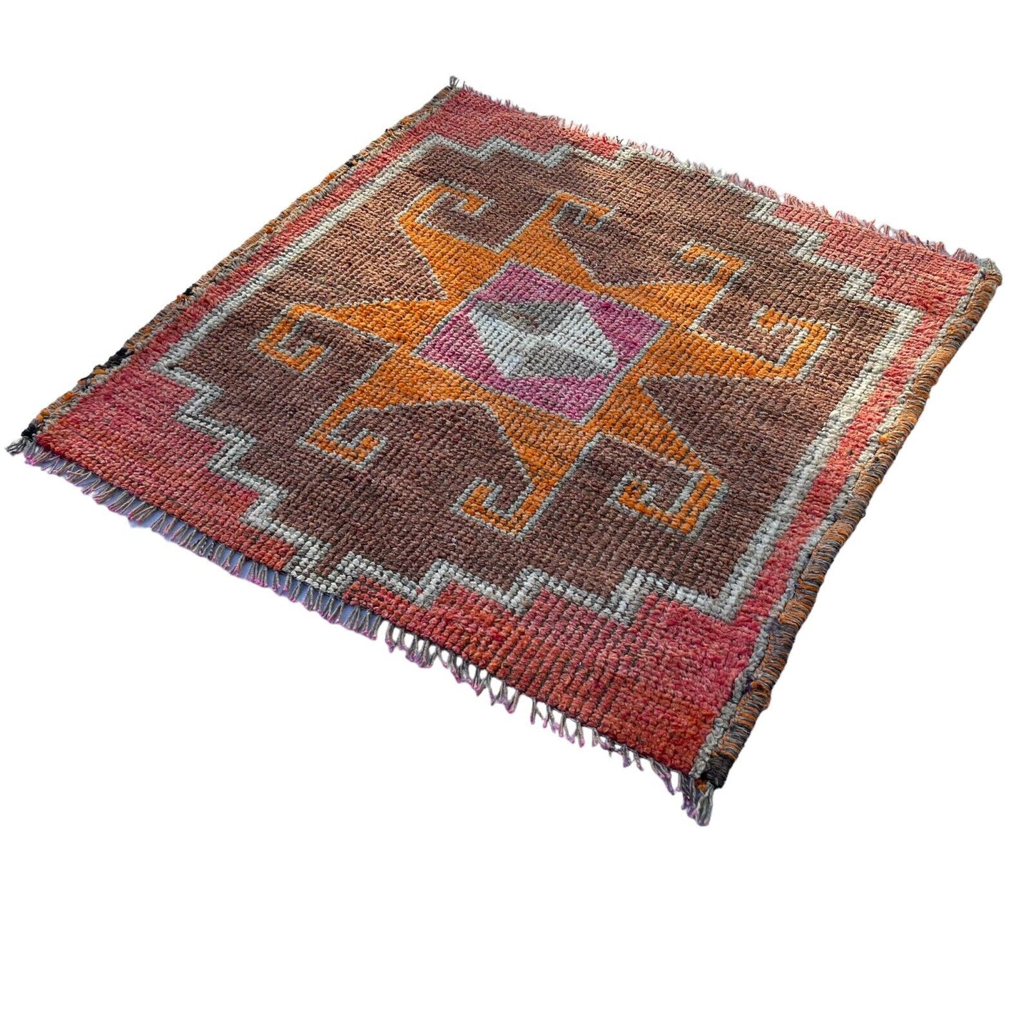 Traditional Turkish Kilim Rug,Vintage Kelim Teppich 100x100 Cm