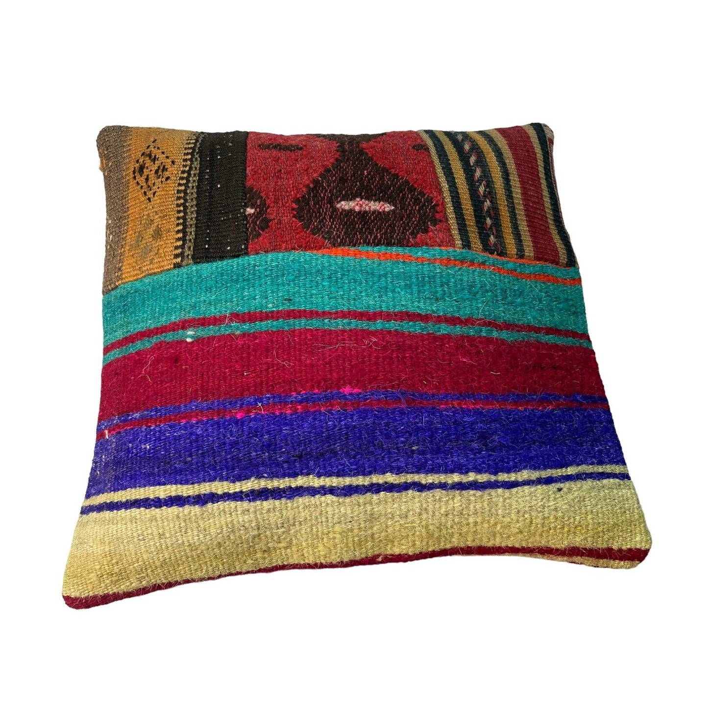 Einzigartige Kelim-Kissen,Turkish Kilim Pillow,16'×16'   Funda De Cojín Kilim