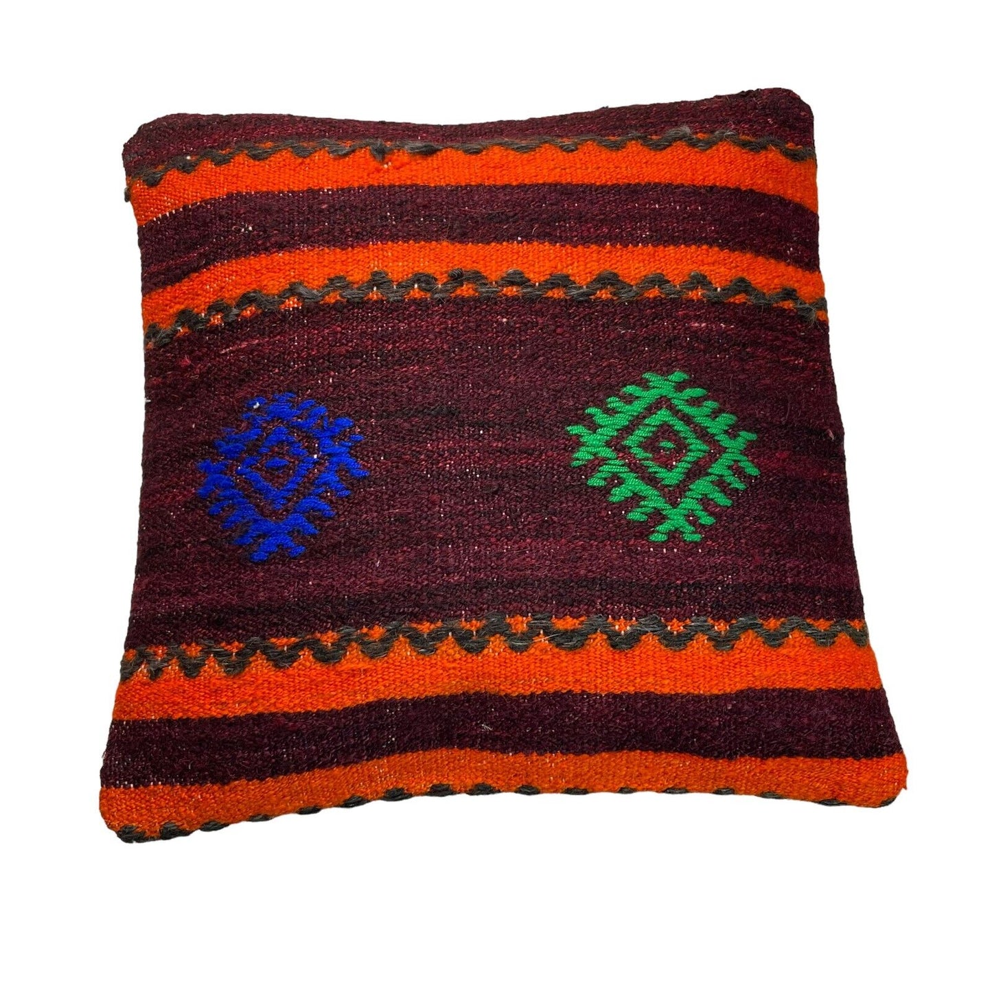 Einzigartige Kelim-Kissen,Turkish Kilim Pillow,16'×16'   Funda De Cojín Kilim