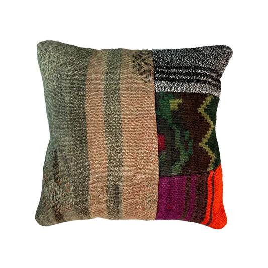 Einzigartige Kelim-Kissen,Turkish Kilim Pillow,16'×16'   Funda De Cojín Kilim