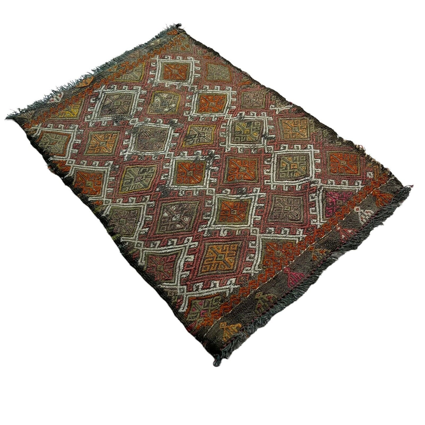 Traditionelle türkische Kelim Teppich, Vintage Turkish Kilim Rug 72 X 51 Cm