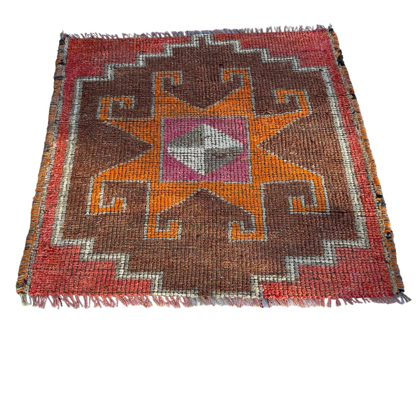 Traditional Turkish Kilim Rug,Vintage Kelim Teppich 100x100 Cm