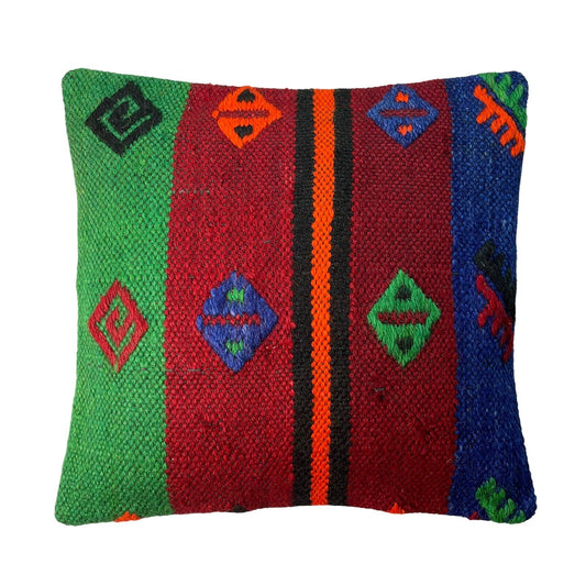 Einzigartige Kelim-Kissen,Turkish Kilim Pillow,16'×16'   Funda De Cojín Kilim