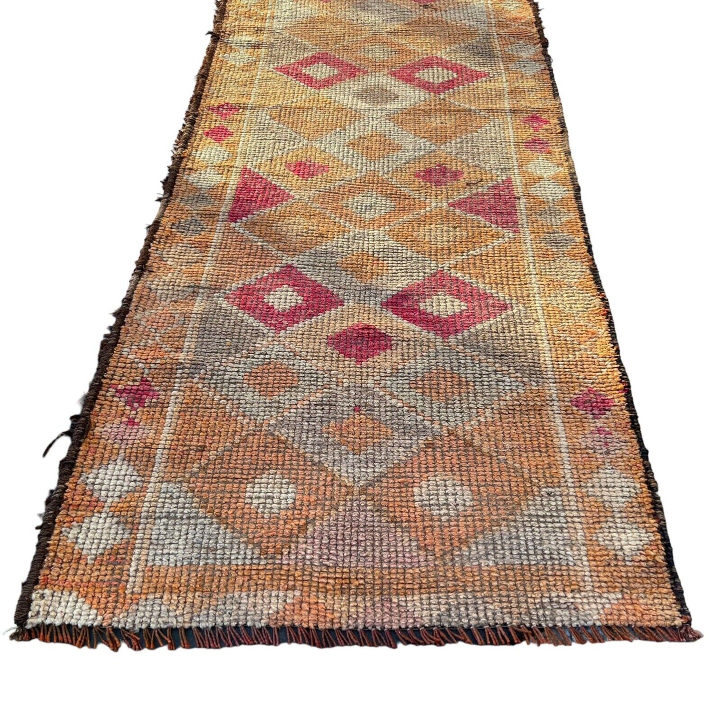 Traditional Vintage Kurdish Herki Rug Runner, 315x88 Cm