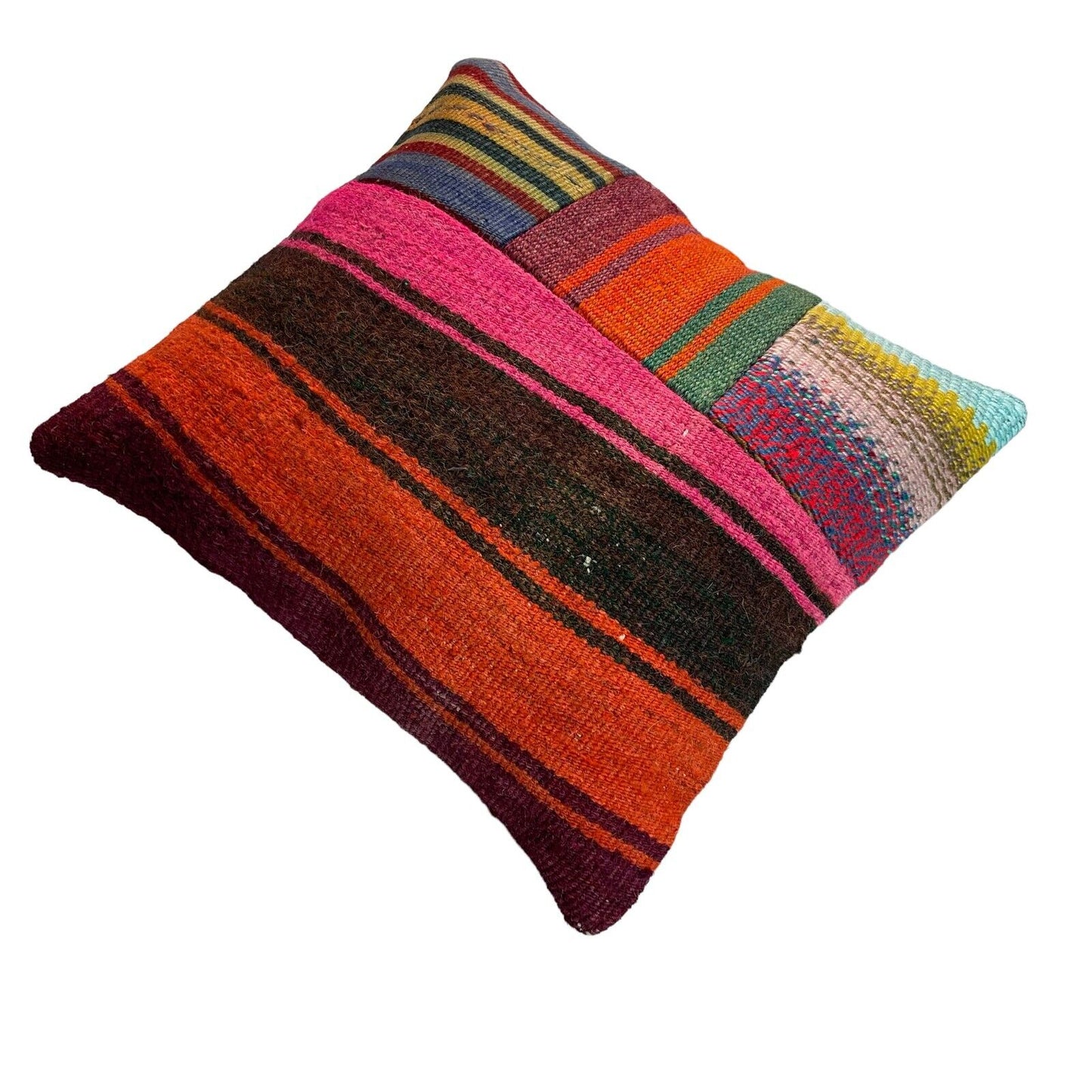 Einzigartige Kelim-Kissen,Turkish Kilim Pillow,16'×16'   Funda De Cojín Kilim