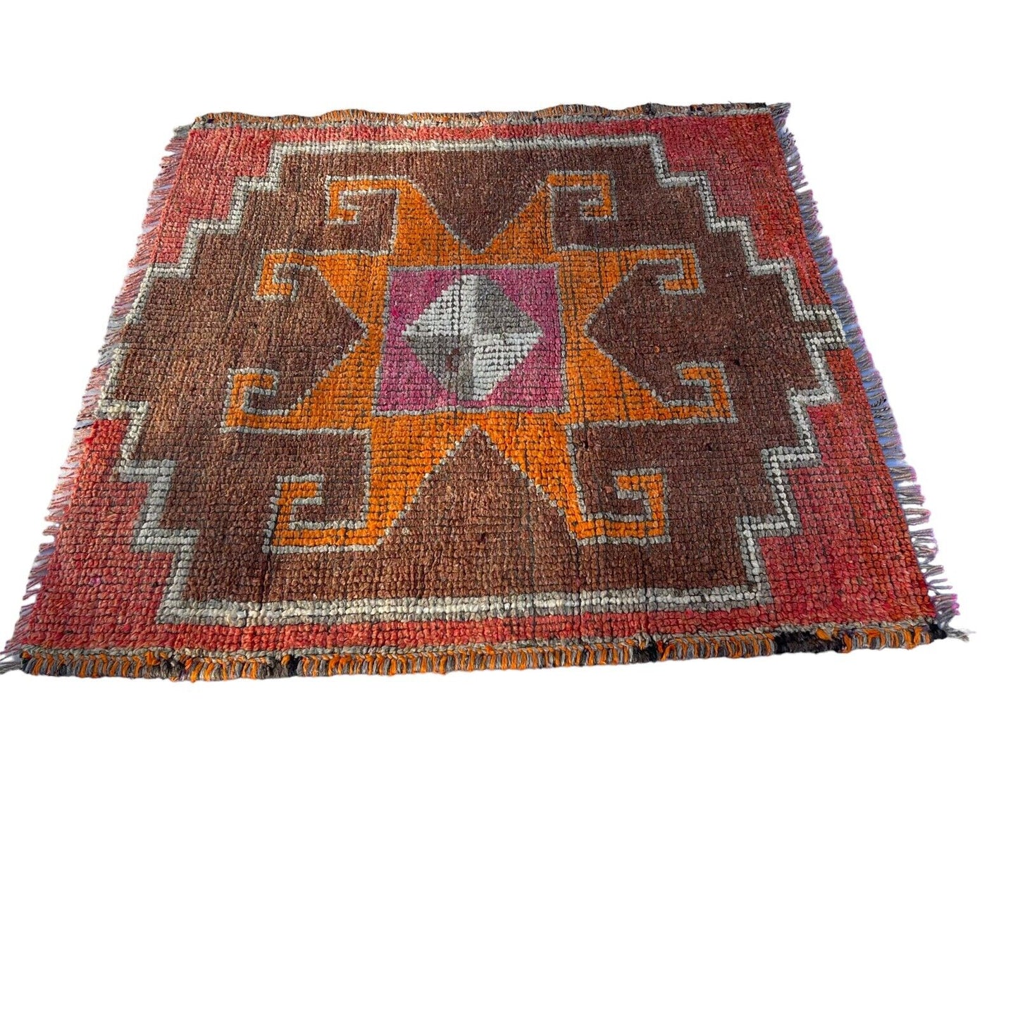 Traditional Turkish Kilim Rug,Vintage Kelim Teppich 100x100 Cm