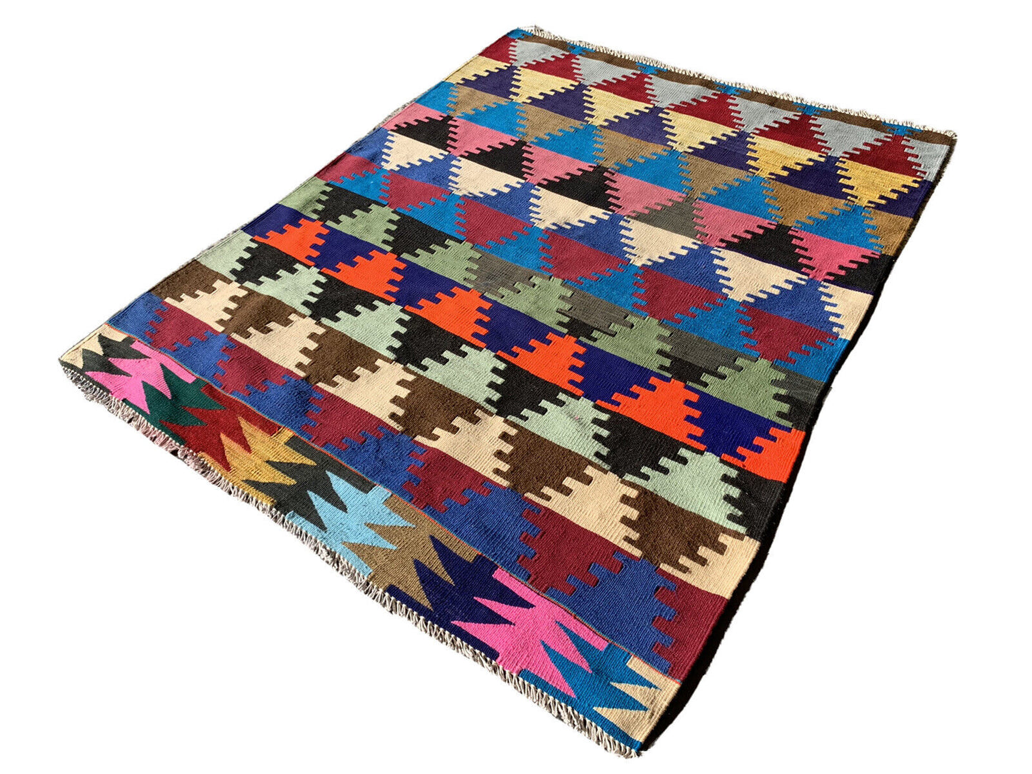 Traditional Turkish Kilim Rug, Vintage Wool Country Kilim 126X98 Cm