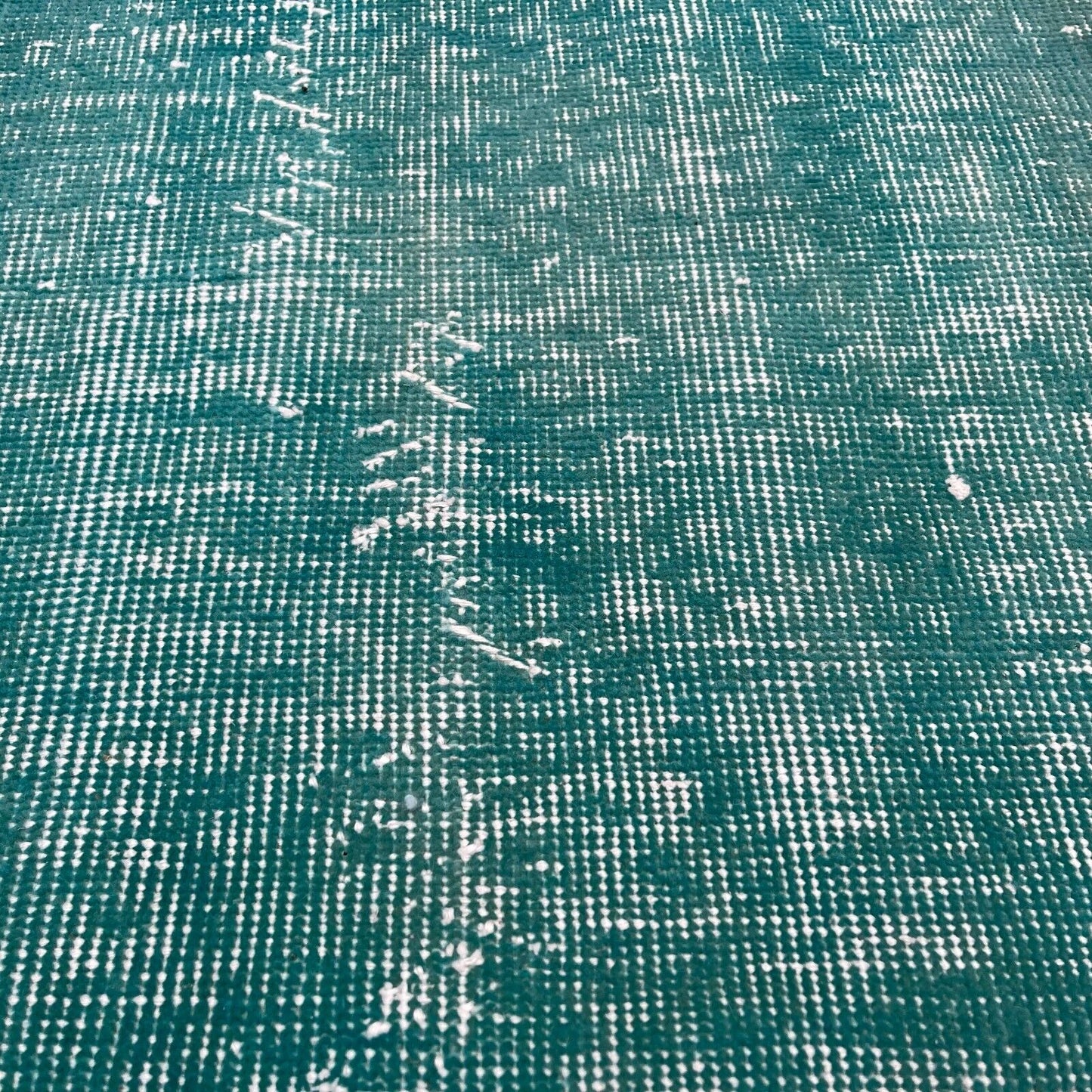 Distressed Overdyed Türkischer Teppich Läufer 307 x 48 cm Vintage Teppich Läufer