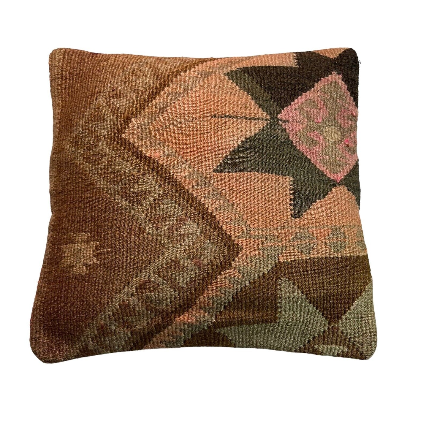 Einzigartige Kelim-Kissen,Turkish Kilim Pillow,16'×16'   Funda De Cojín Kilim