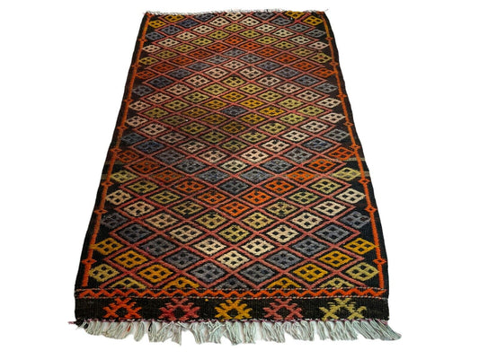 Traditionelle türkische Kelim Teppich, Vintage Turkish Kilim Rug 77X50 cm