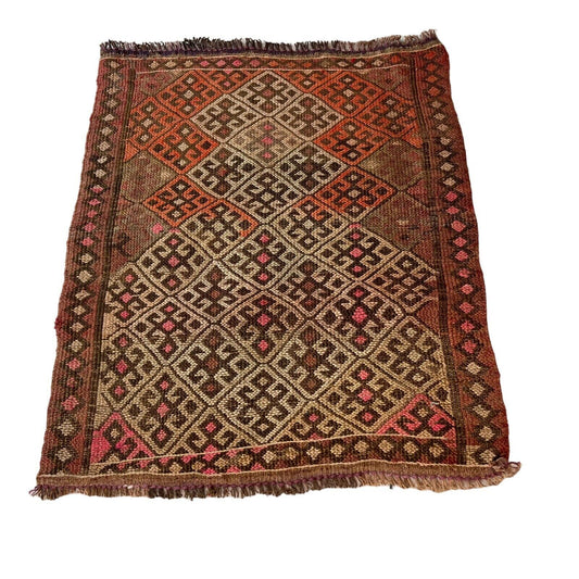 Traditionelle türkische Kelim Teppich, Vintage Turkish Kilim Rug 63X54 cm