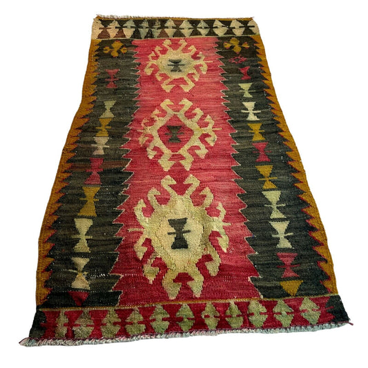 Traditionelle türkische Kelim Teppich, Vintage Turkish Kilim Rug 100X56 cm