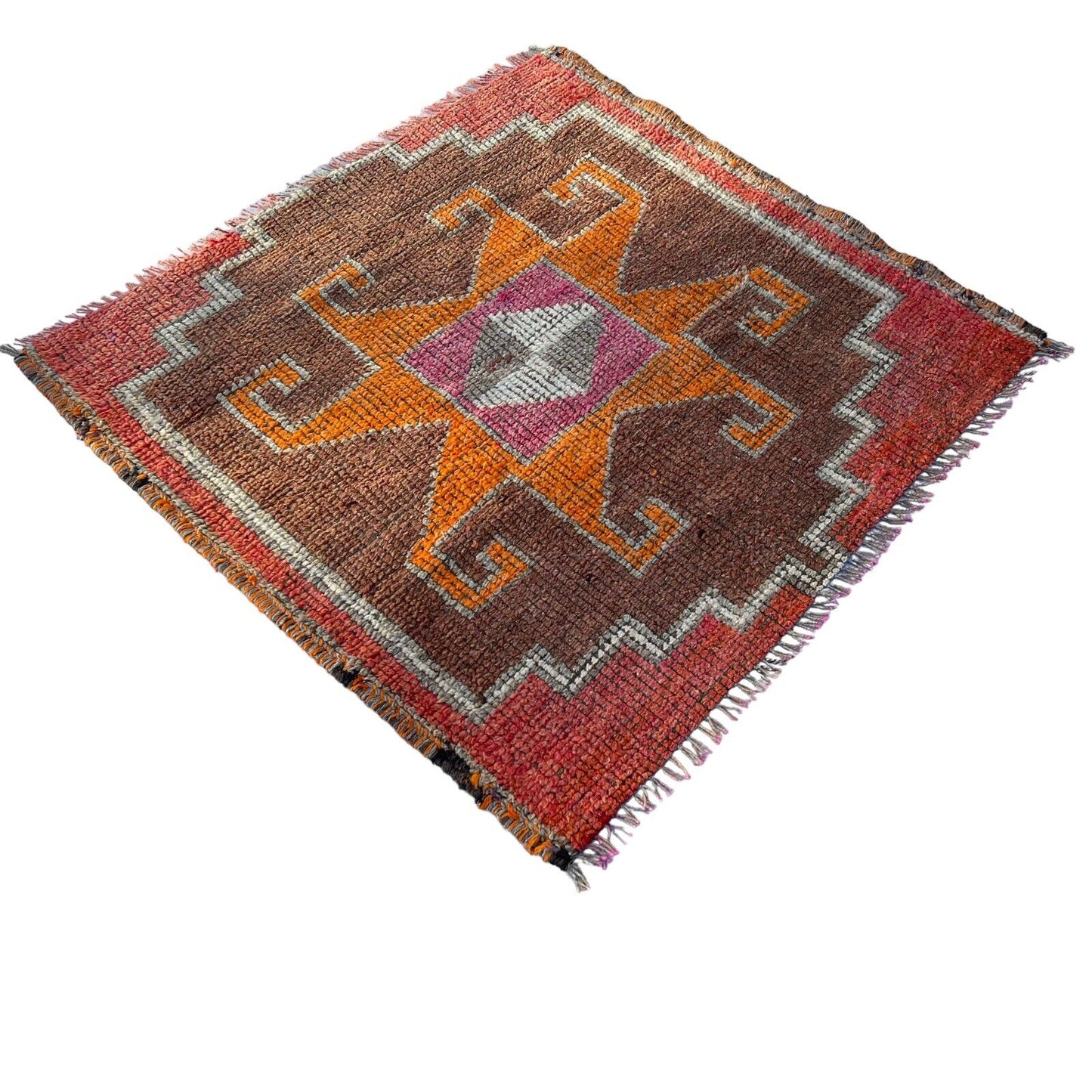 Traditional Turkish Kilim Rug,Vintage Kelim Teppich 100x100 Cm