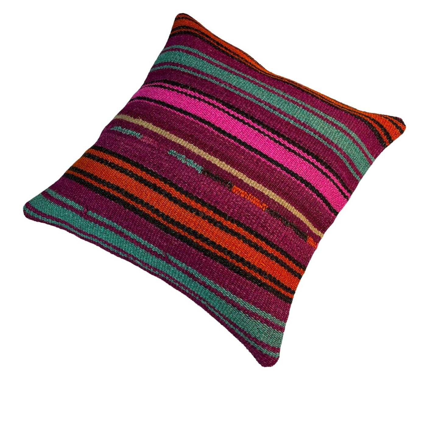 Einzigartige Kelim-Kissen,Turkish Kilim Pillow,16'×16'   Funda De Cojín Kilim