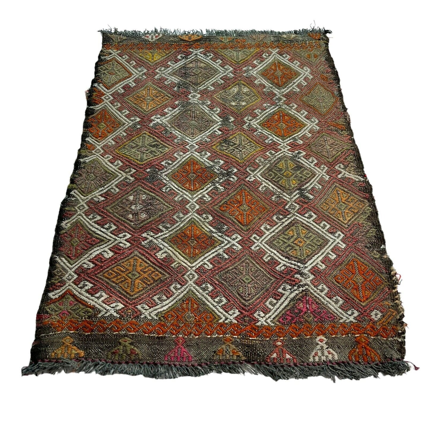 Traditionelle türkische Kelim Teppich, Vintage Turkish Kilim Rug 72 X 51 Cm