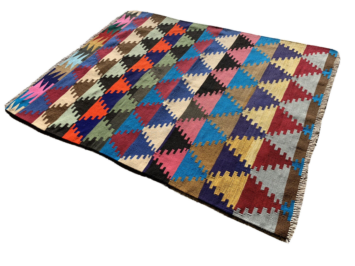 Traditional Turkish Kilim Rug, Vintage Wool Country Kilim 126X98 Cm