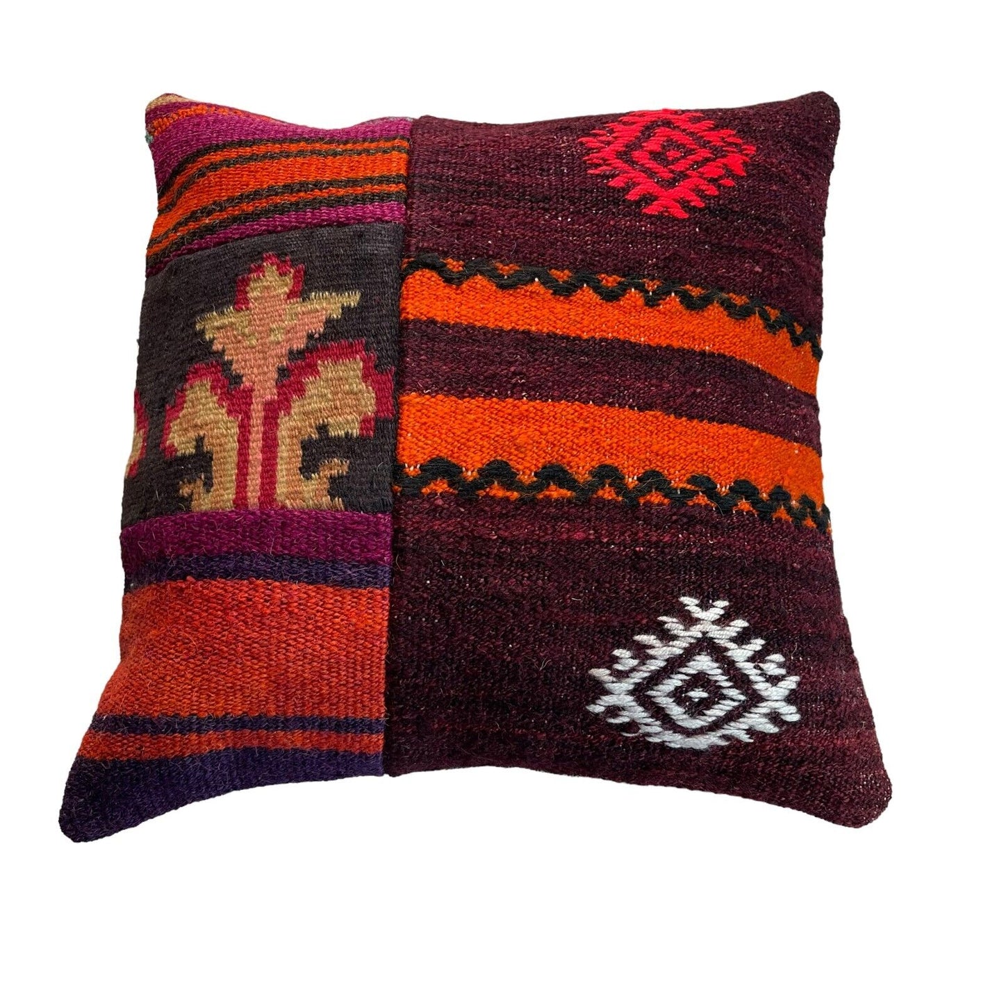 Einzigartige Kelim-Kissen,Turkish Kilim Pillow,16'×16'   Funda De Cojín Kilim