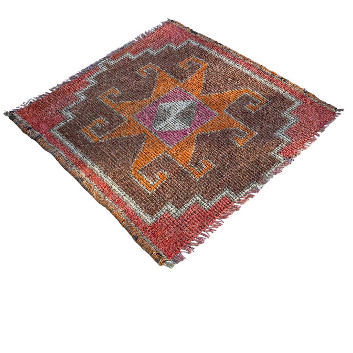 Traditional Turkish Kilim Rug,Vintage Kelim Teppich 100x100 Cm