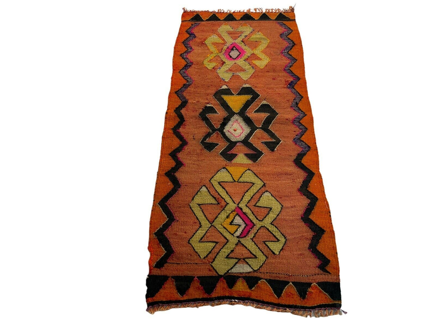 Traditionelle türkische Kelim Teppich, Vintage Turkish Kilim Rug 102 X 43 cm