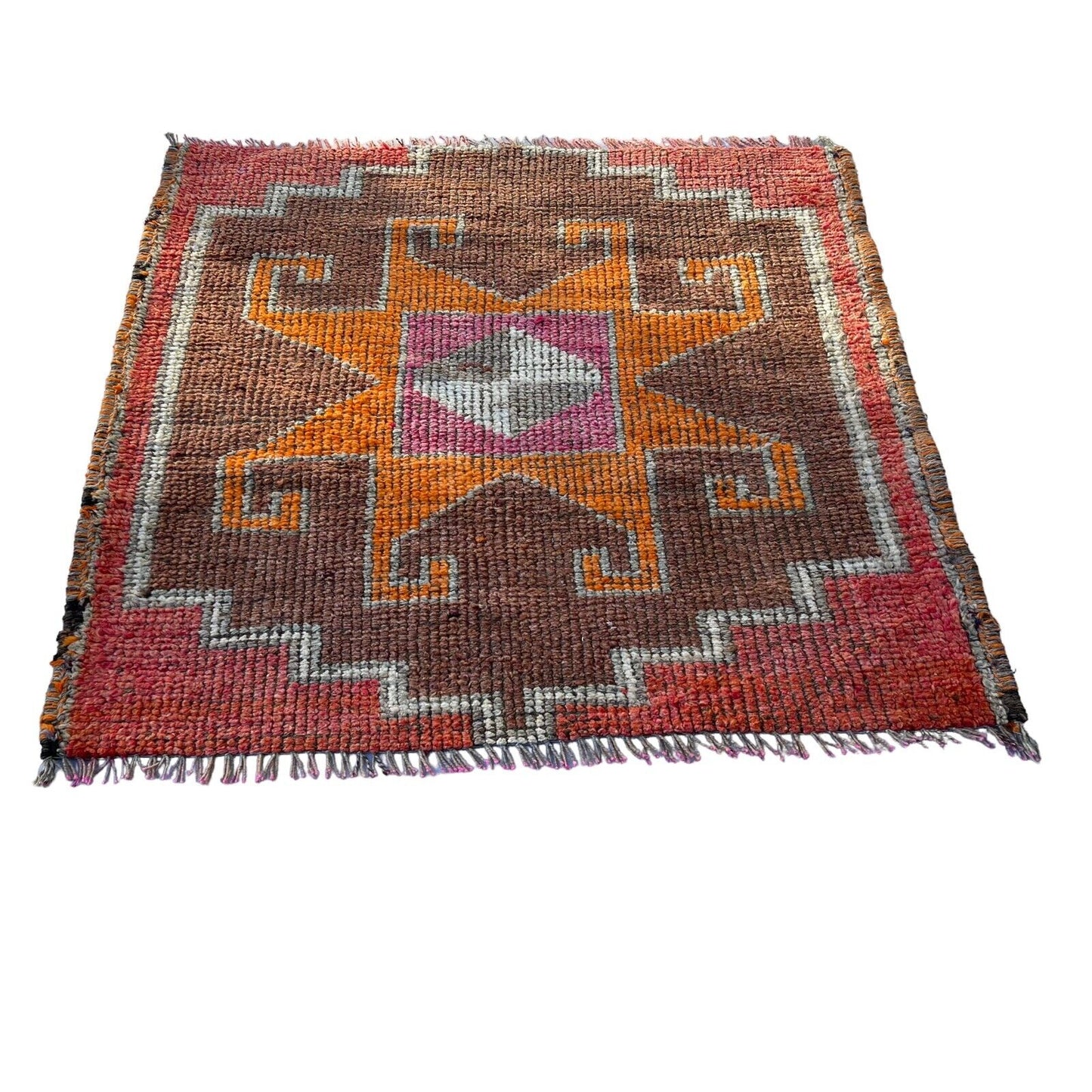 Traditional Turkish Kilim Rug,Vintage Kelim Teppich 100x100 Cm