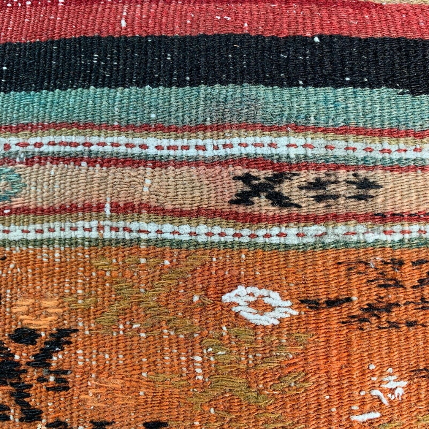 TURCO Kilim Federa, vintage tribale Kilim copertura per cuscino, 16''x 16"