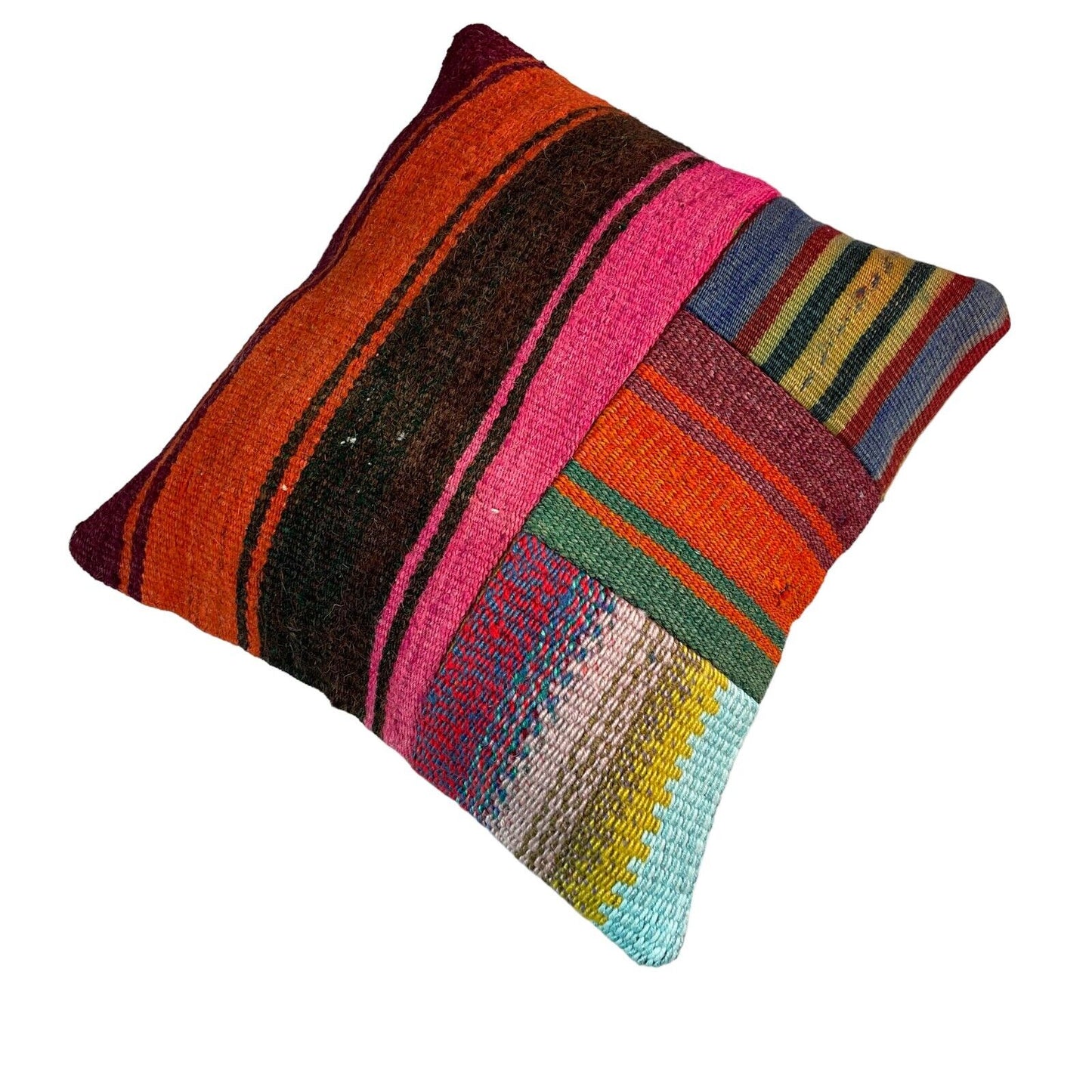 Einzigartige Kelim-Kissen,Turkish Kilim Pillow,16'×16'   Funda De Cojín Kilim