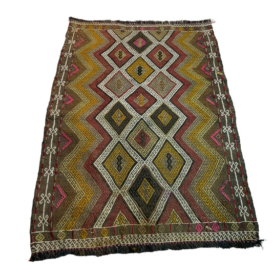 Traditionelle türkische Kelim Teppich, Vintage Turkish Kilim Rug 78X54 cm