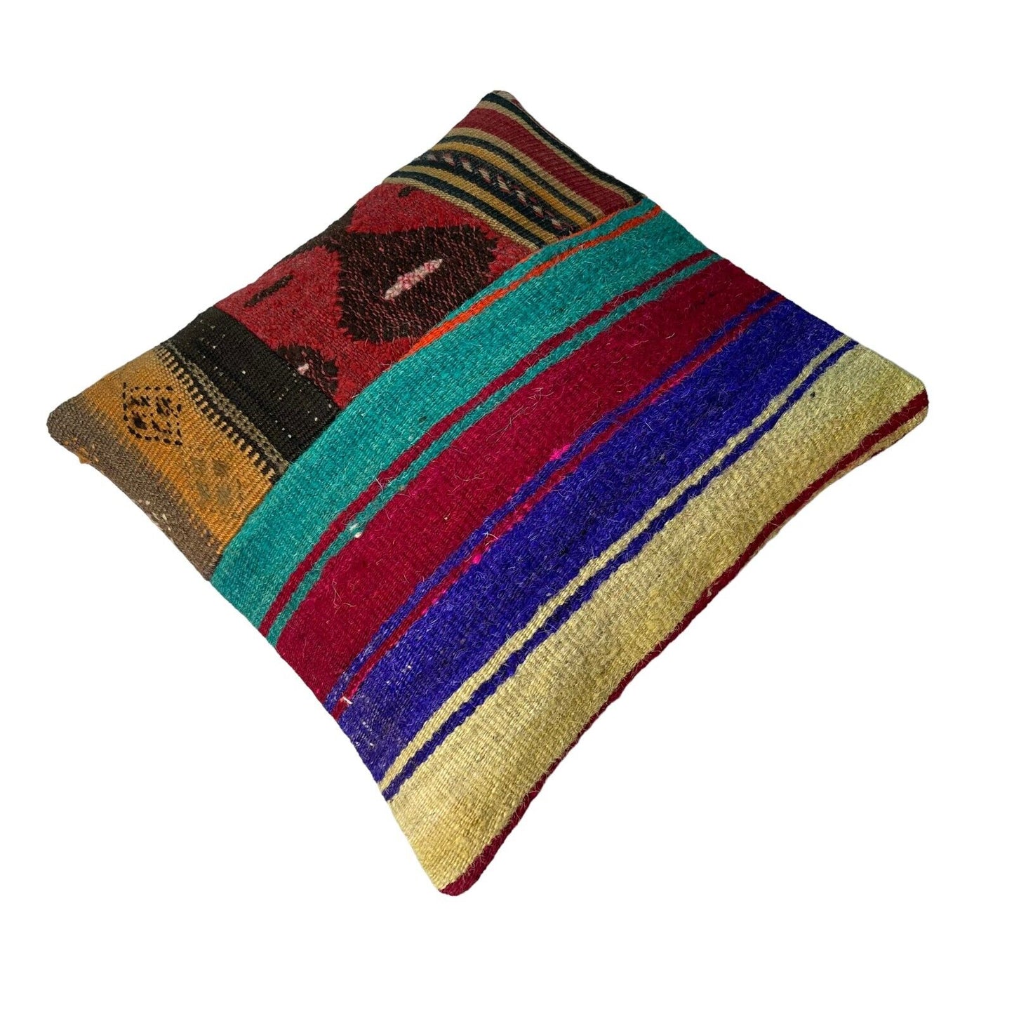 Einzigartige Kelim-Kissen,Turkish Kilim Pillow,16'×16'   Funda De Cojín Kilim