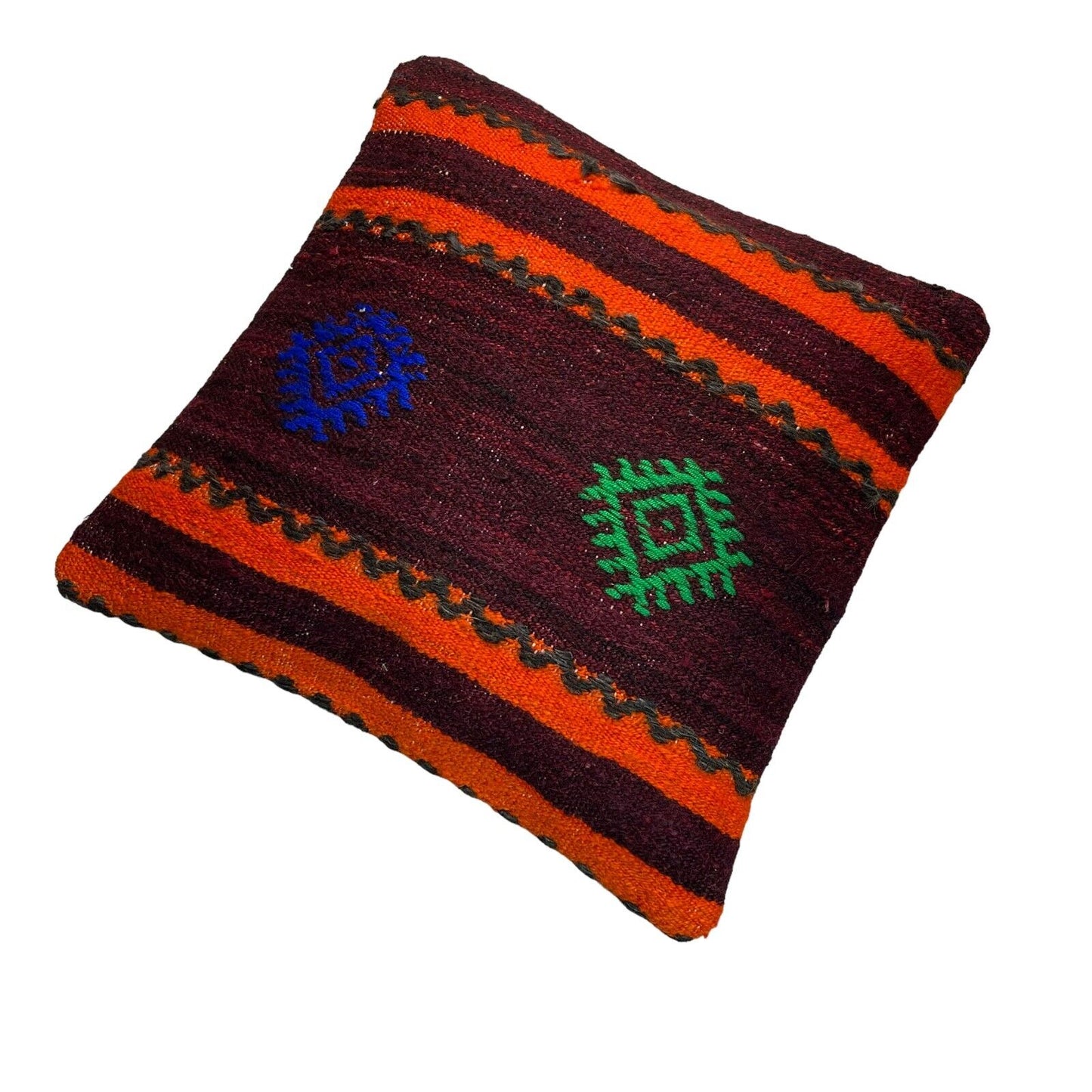 Einzigartige Kelim-Kissen,Turkish Kilim Pillow,16'×16'   Funda De Cojín Kilim