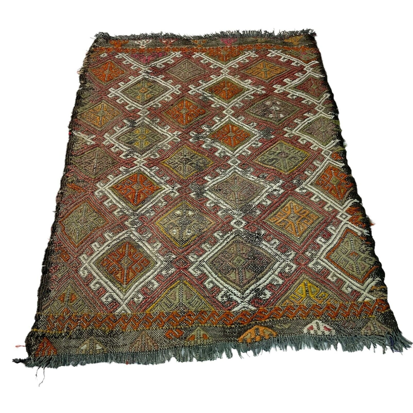 Traditionelle türkische Kelim Teppich, Vintage Turkish Kilim Rug 72 X 51 Cm