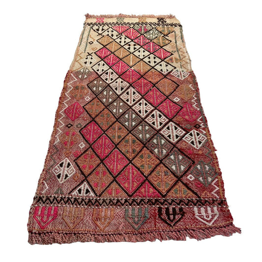 Traditionelle türkische Kelim Teppich, Vintage Turkish Kilim Rug 90x44 cm