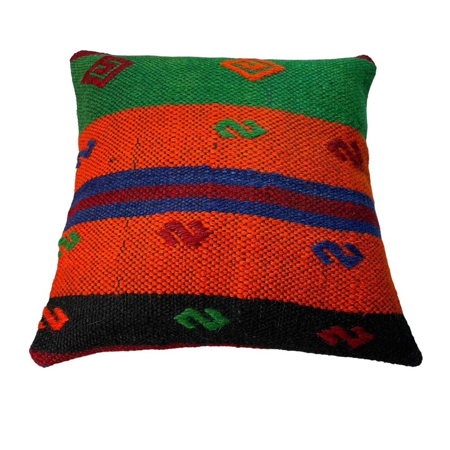 Einzigartige Kelim-Kissen,Turkish Kilim Pillow,16'×16'   Funda De Cojín Kilim