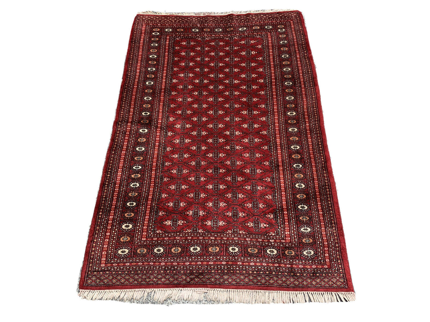 Feiner Handgeknüpfter Orientteppich Turkman Buchara Yomut 190x120cm Tapis