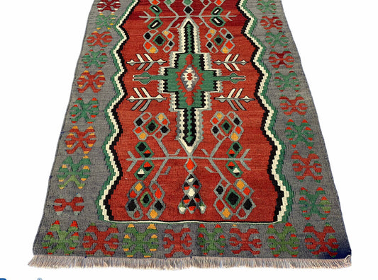 Vintage Traditional Turkish Eshme Kilim Rug, Wool Country Kilim 155x100 Cm