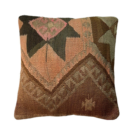 Einzigartige Kelim-Kissen,Turkish Kilim Pillow,16'×16'   Funda De Cojín Kilim