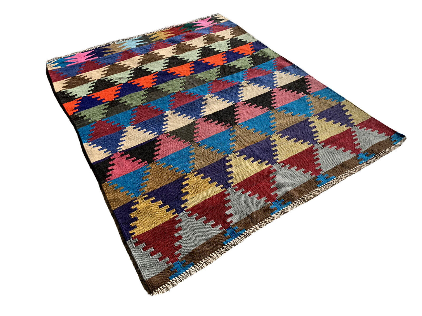 Traditional Turkish Kilim Rug, Vintage Wool Country Kilim 126X98 Cm