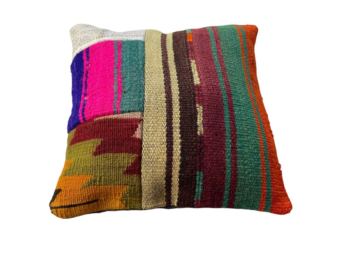 Einzigartige Kelim-Kissen,Turkish Kilim Pillow,16'×16'   Funda De Cojín Kilim